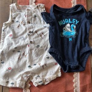 Hurley Navy and carters Baby Outfit Set